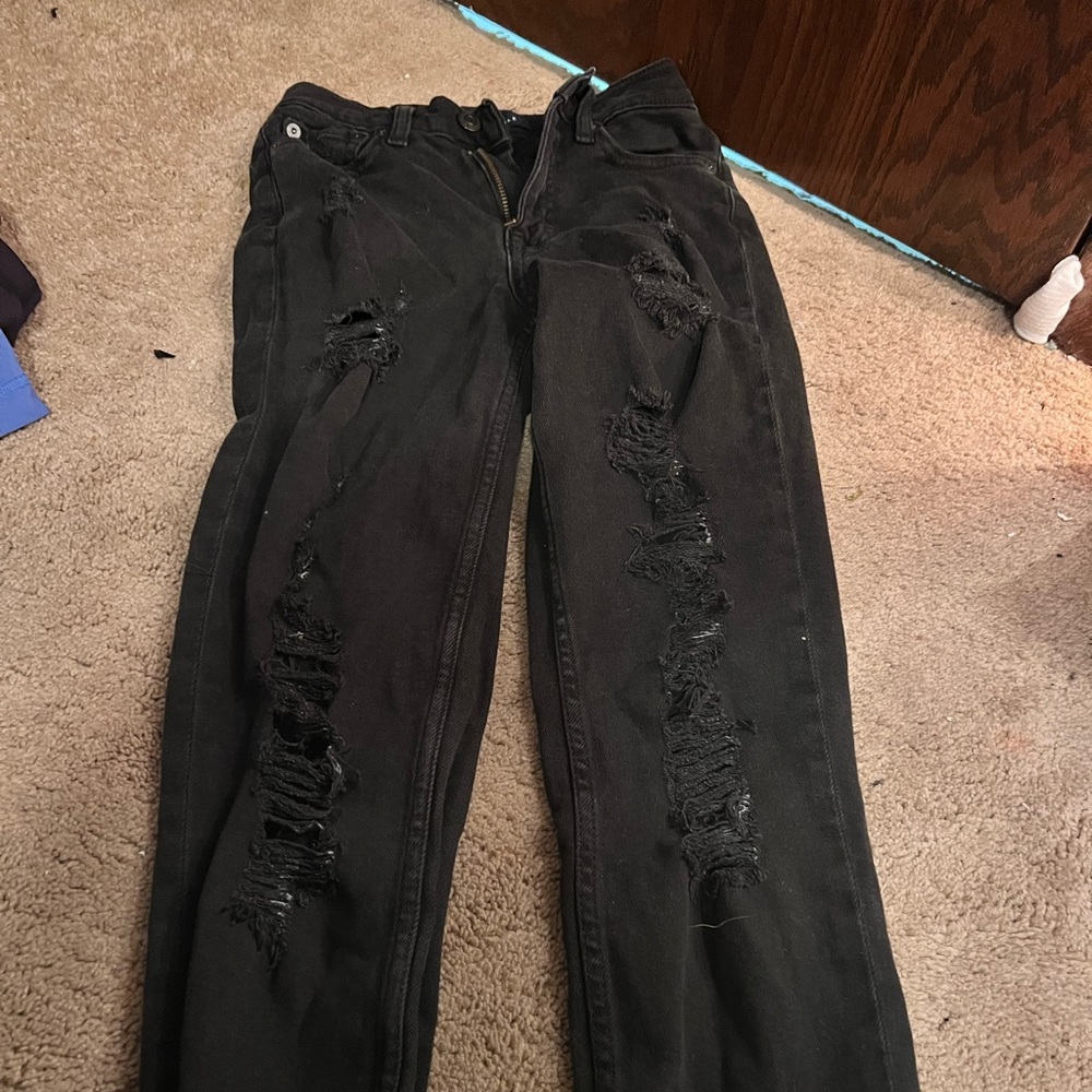 Black aero mom jeans size 0 regular